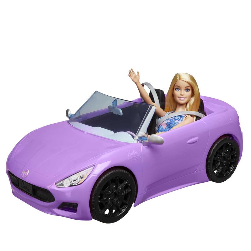 Barbie Poupée Blonde, Décapotable Violette Free shipping