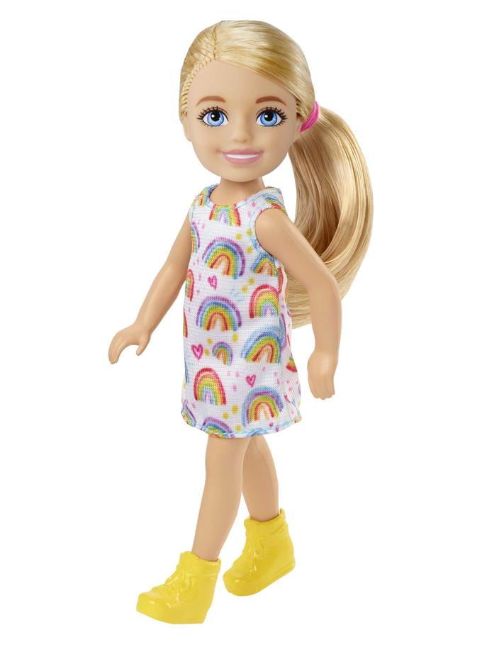 Barbie®  Poupée Chelsea™, Blonde, Robe Arc-en-Ciel, 3 Ans et Plus Free shipping