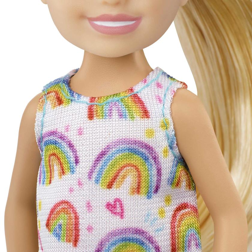 Barbie®  Poupée Chelsea™, Blonde, Robe Arc-en-Ciel, 3 Ans et Plus Free shipping