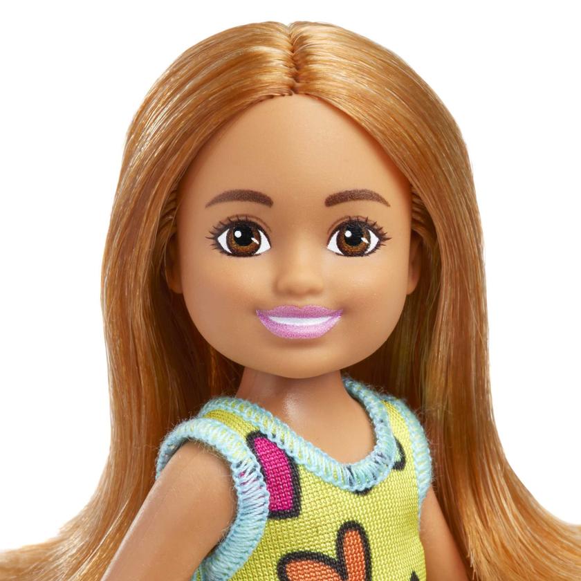 Barbie-Poupée Chelsea-Petite Poupée Avec Robe à Imprimé Cœurs Amovible Avec Cheveux Blonds et Yeux Bleus Best Seller