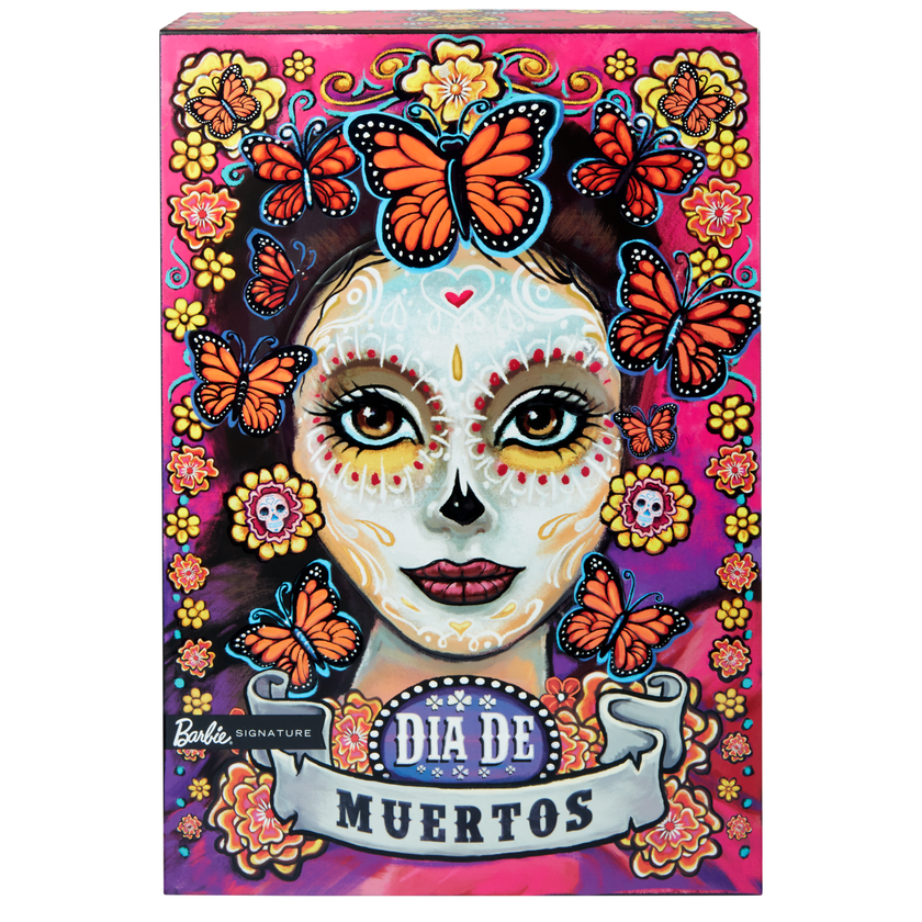 Barbie-Poupée Día de Muertos 2023 Avec Robe Rose à Volants Same Day Delivery