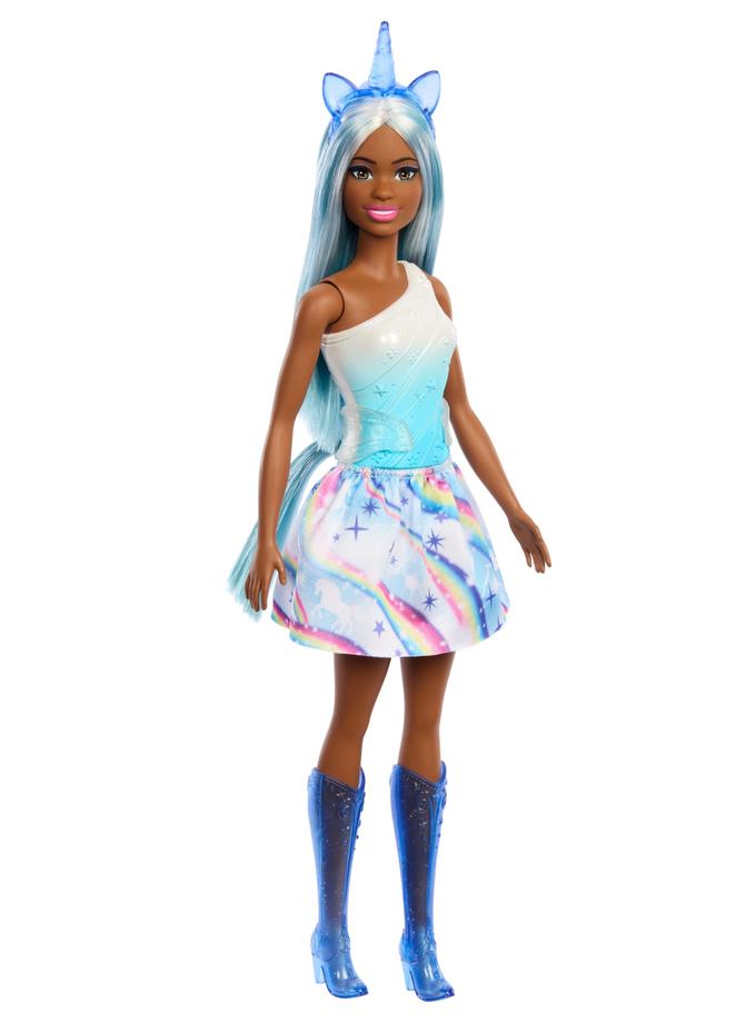 Barbie  Poupée Licorne, Cheveux Bleus, Tenue Ombrée et Accessoires For Sale