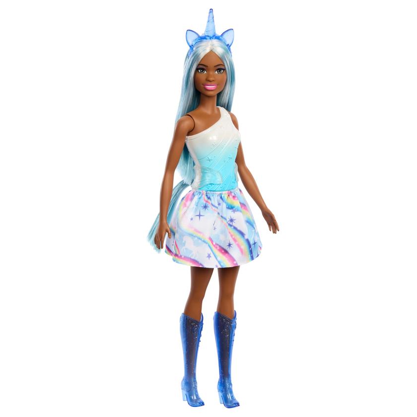 Barbie  Poupée Licorne, Cheveux Bleus, Tenue Ombrée et Accessoires For Sale