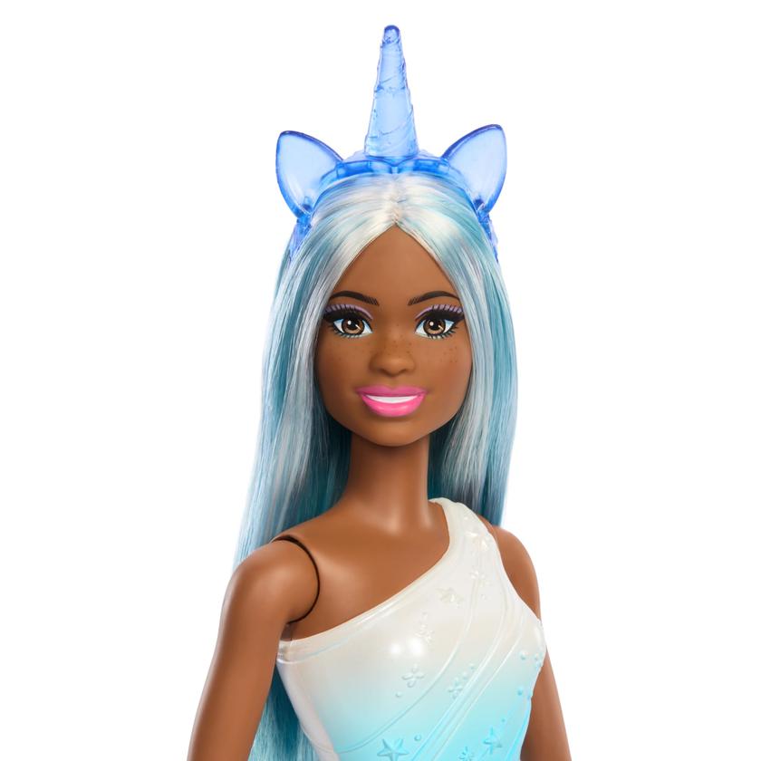 Barbie  Poupée Licorne, Cheveux Bleus, Tenue Ombrée et Accessoires For Sale