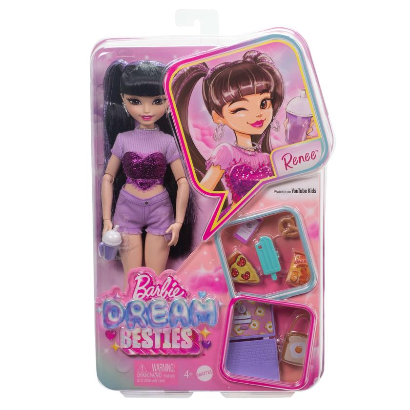 Barbie-Équipe de Rêve Renee-Poupée Avec 11Accessoires Nourriture Same Day Delivery