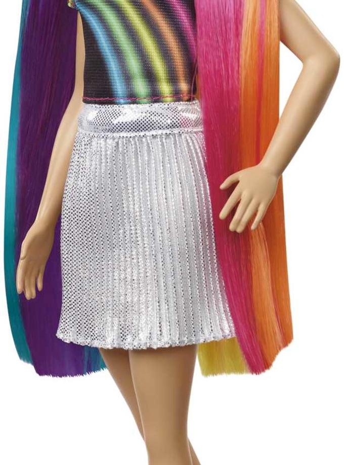 Barbie Rainbow Sparkle Hair Doll, Blonde, With Accessories Same Day Delivery