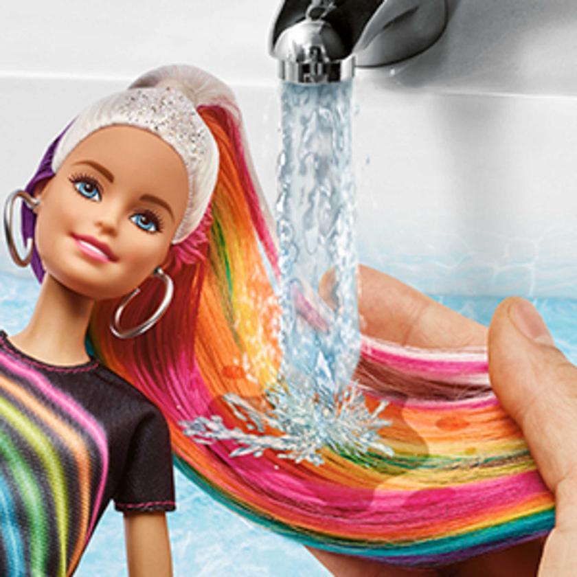 Barbie Rainbow Sparkle Hair Doll, Blonde, With Accessories Same Day Delivery