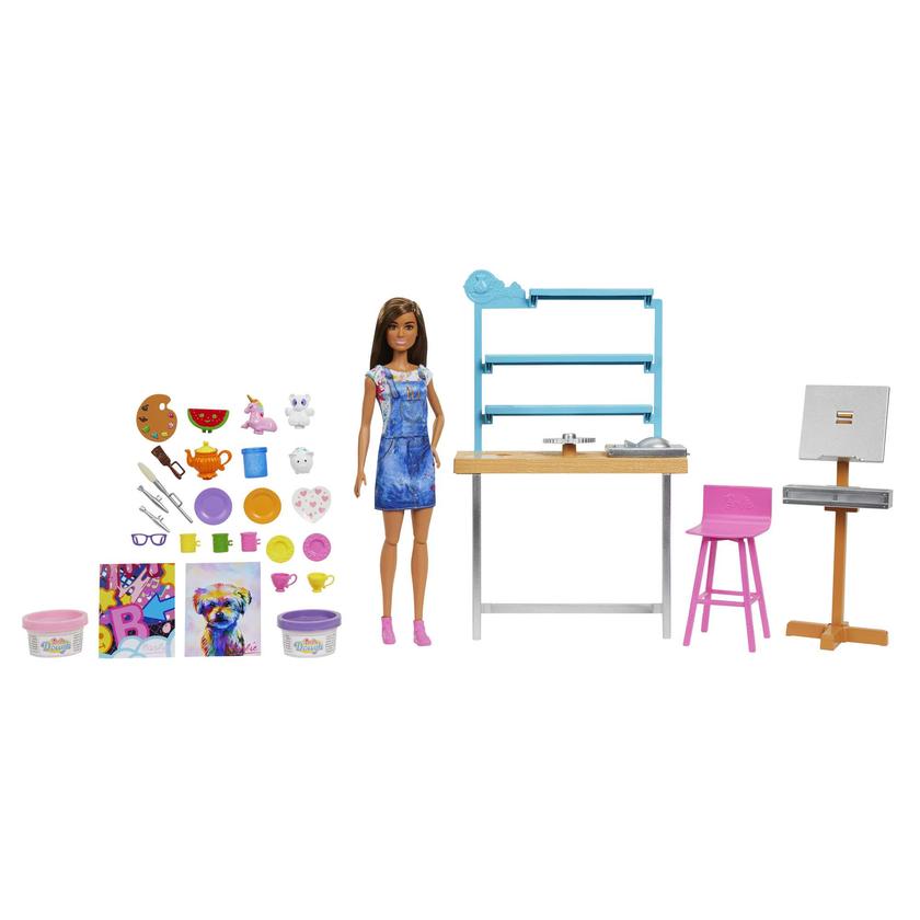 Barbie Relax And Create Art Studio, Barbie Doll (11.5 Inches), 25+ Creation Accessories For Pottery Making & Painting For Sale