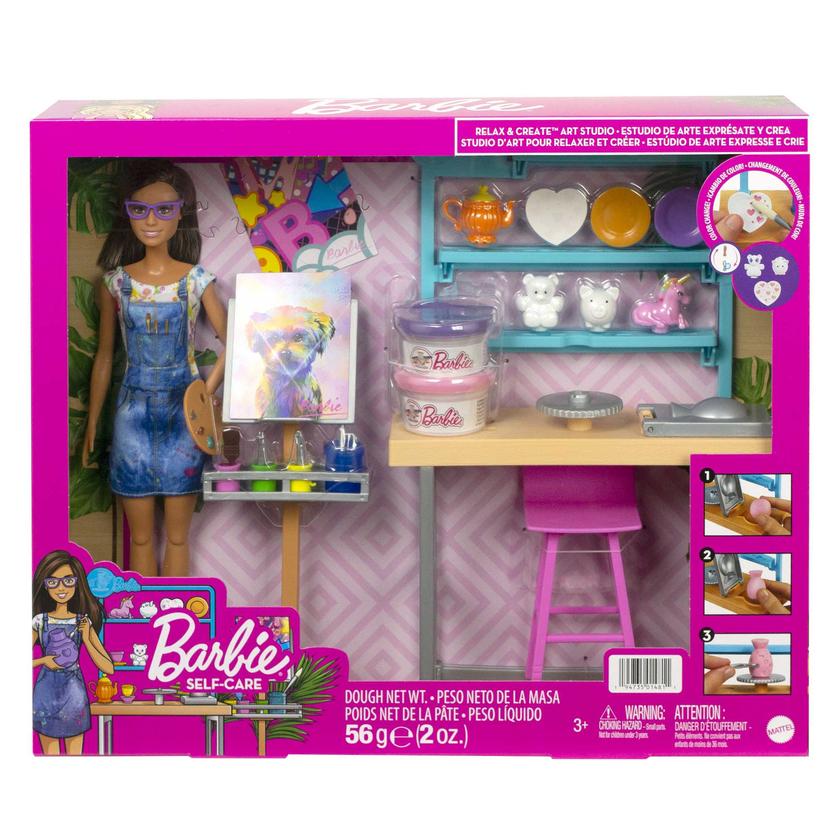 Barbie Relax And Create Art Studio, Barbie Doll (11.5 Inches), 25+ Creation Accessories For Pottery Making & Painting For Sale