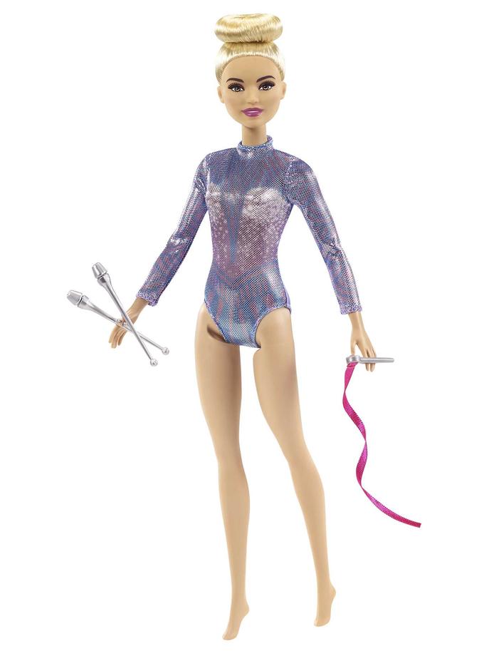 Barbie Rhythmic Gymnast Blonde Doll (12-In/30.40-Cm), Leotard & Accessories Same Day Delivery