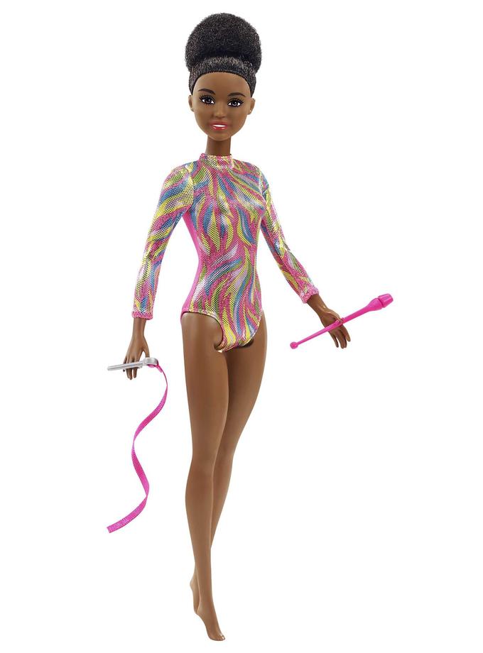 Barbie Rhythmic Gymnast Brunette Doll (12-In/30.40-Cm), Leotard & Accessories Free shipping