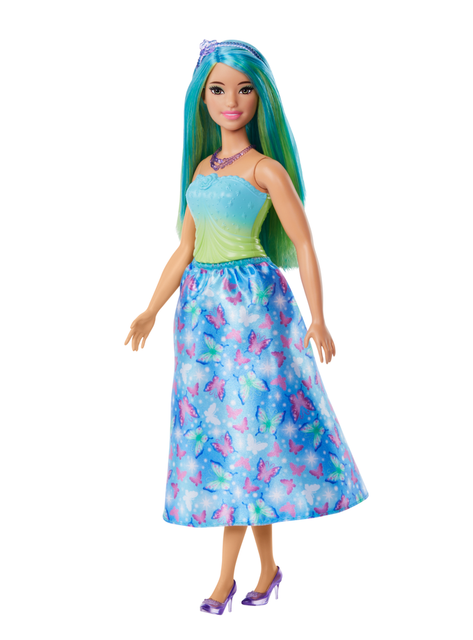 Barbie Royal Doll With Blue-Highlighted Hair, Butterfly-Print Skirt And Accessories Same Day Delivery