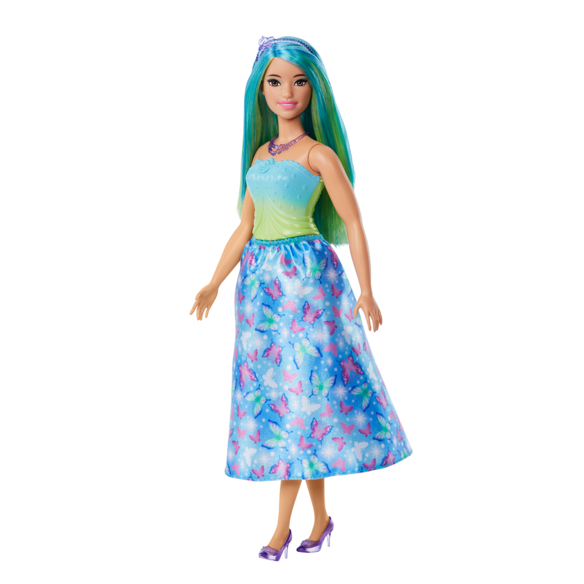 Barbie Royal Doll With Blue-Highlighted Hair, Butterfly-Print Skirt And Accessories Same Day Delivery