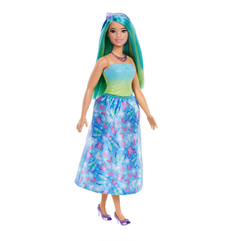 Barbie Royal Doll With Blue-Highlighted Hair, Butterfly-Print Skirt And Accessories Same Day Delivery