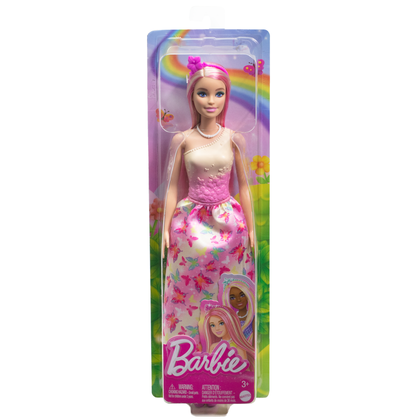 Barbie Royal Doll With Pink And Blonde Hair, Butterfly-Print Skirt And Accessories On Sale