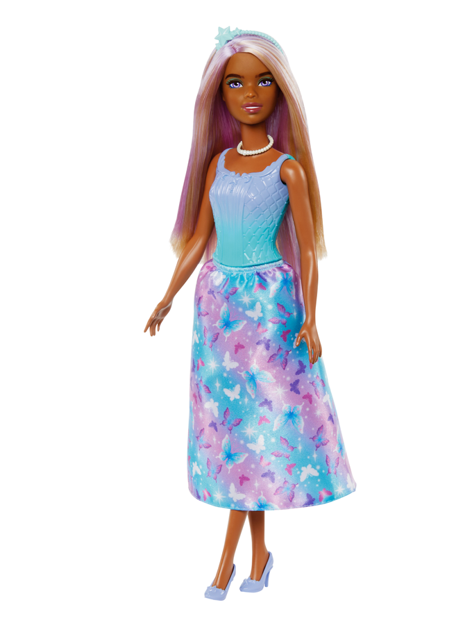 Barbie Royal Doll With Purple-Highlighted Hair, Butterfly-Print Skirt For Sale