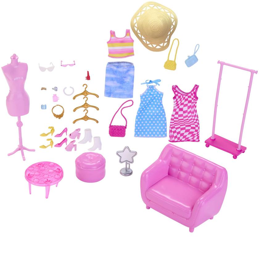 Barbie Séance D’Essayage Coffret Poupée, Tenues et Accessoires On Sale