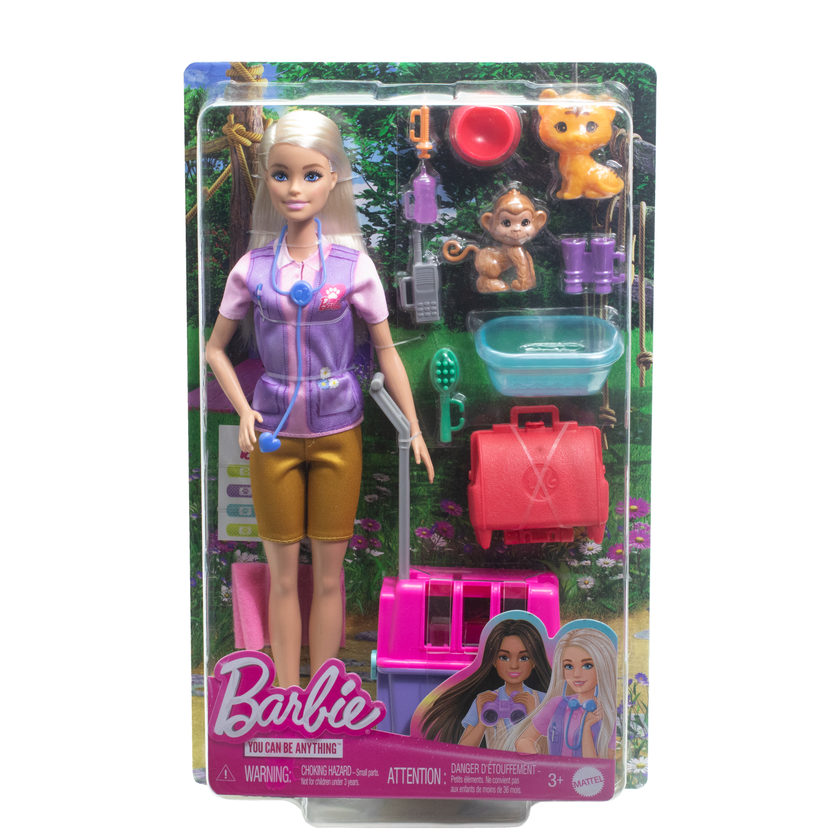 Barbie-Sauvetage D’Animaux-Coffret Poupée Blonde et Accessoires Free shipping