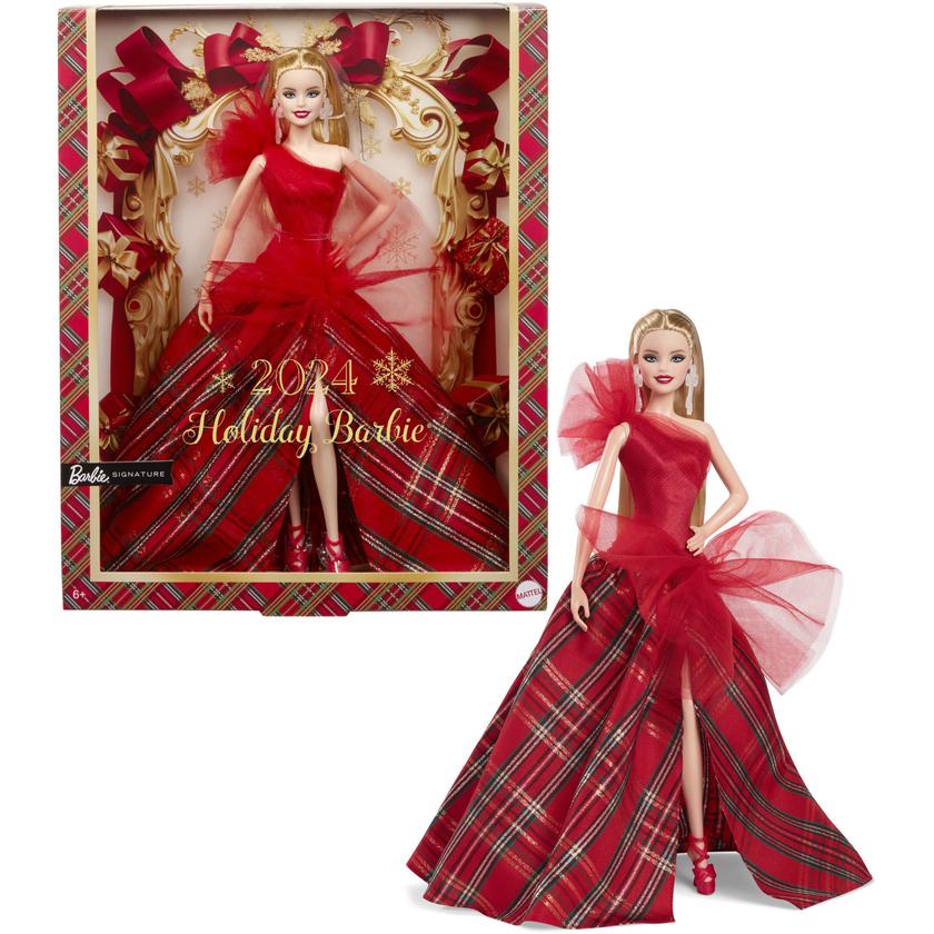 Barbie Signature 2024 Holiday Barbie Fashion Doll, Seasonal Collector Gift, Blonde With Plaid Gown Best Price