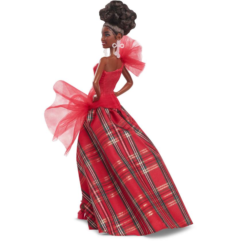 Barbie Signature 2024 Holiday Barbie Fashion Doll, Seasonal Collector Gift, Brown Hair With Plaid Gown Free shipping