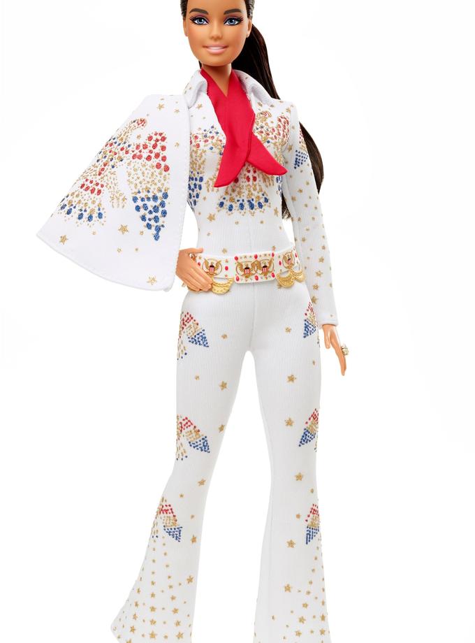 Barbie Signature Elvis Presley Barbie Doll (12-In) Wearing “American Eagle” Jumpsuit Same Day Delivery