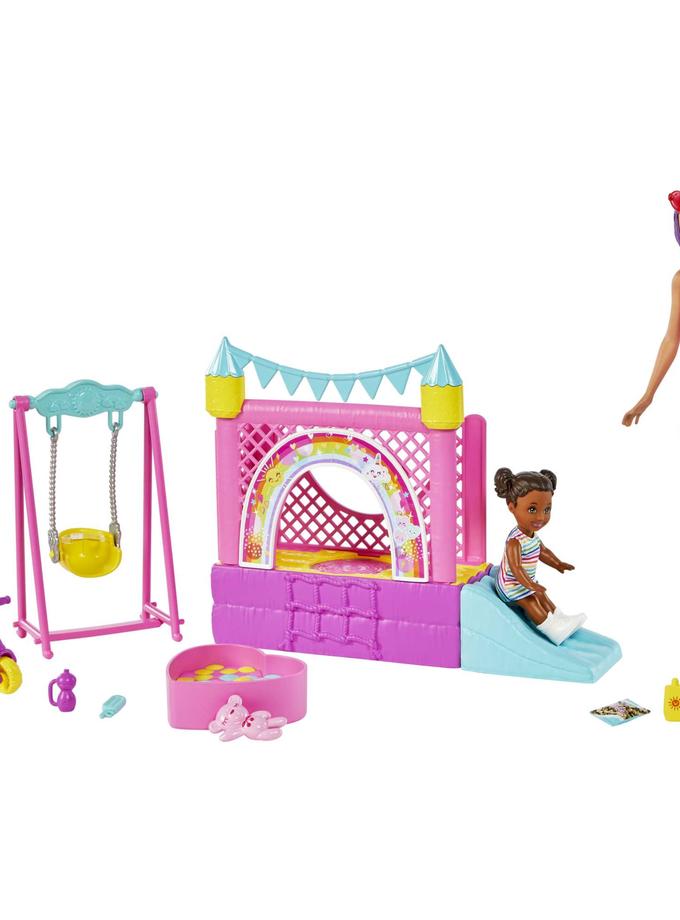 Barbie Skipper Babysitters Inc. Bounce House Playset With Dolls & Accessories Free shipping