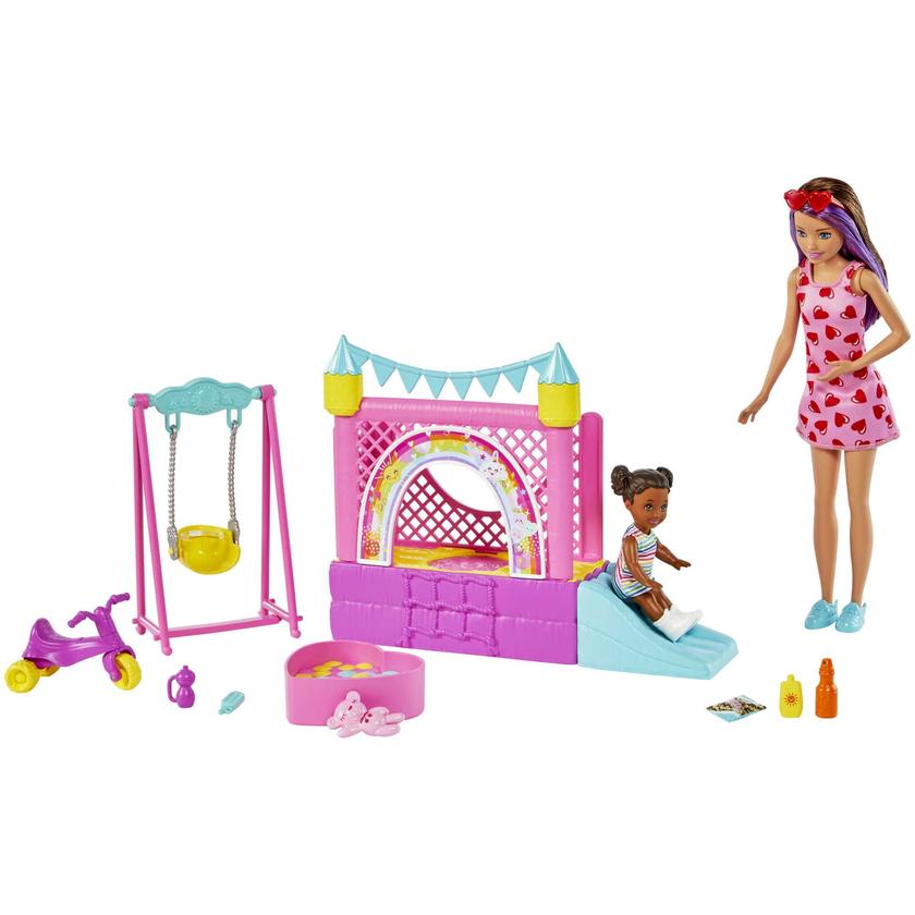 Barbie Skipper Babysitters Inc. Bounce House Playset With Dolls & Accessories Free shipping