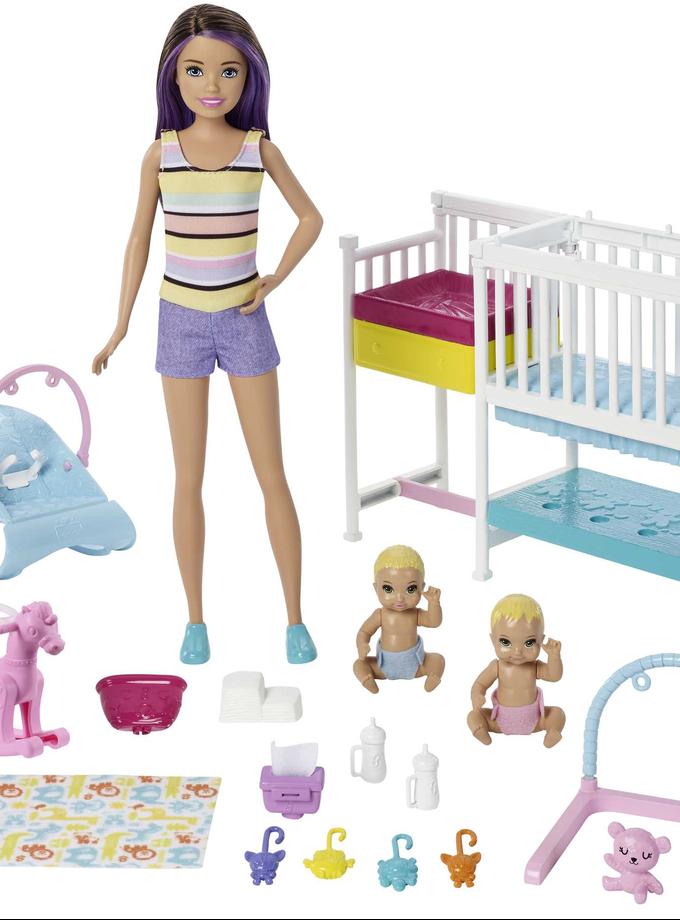 Barbie Skipper Babysitters Inc Nap ‘n' Nurture Nursery Dolls And Playset Free shipping