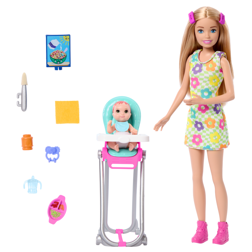 Barbie Skipper Babysitters Inc & Playset, Includes Doll, Baby, And Mealtime Accessories, 10 Piece Set Best Buy