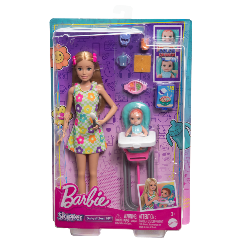 Barbie Skipper Babysitters Inc & Playset, Includes Doll, Baby, And Mealtime Accessories, 10 Piece Set Best Buy