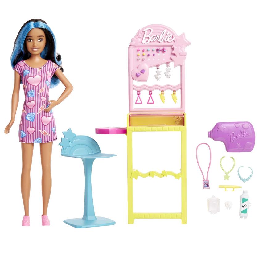 Barbie-Skipper Premiers Jobs, Coffret Perçage des Oreilles Avec Outil New Arrival