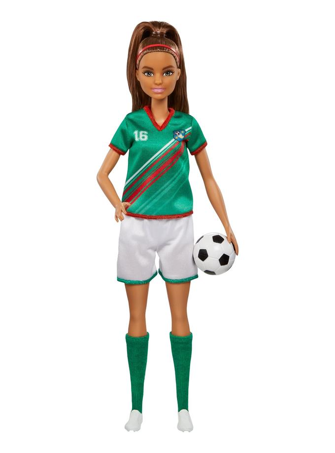 Barbie Soccer Doll, Brunette, #16 Uniform, Soccer Ball, Cleats,  Socks, 3 & Up Best Seller