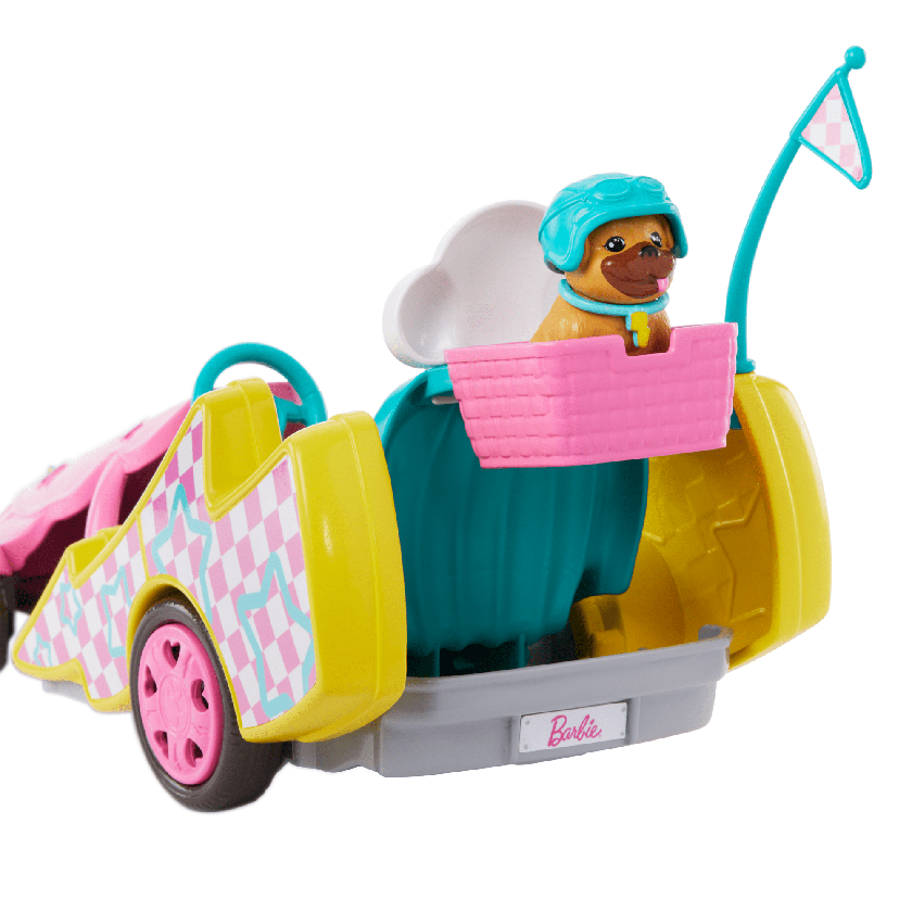 Barbie Stacie Racer Doll With Go-Kart Toy Car, Dog, Accessories, & Sticker Sheet New Arrival