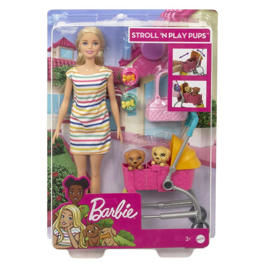 Barbie Stroll ‘n Play Pups Doll And Accessories Best Price