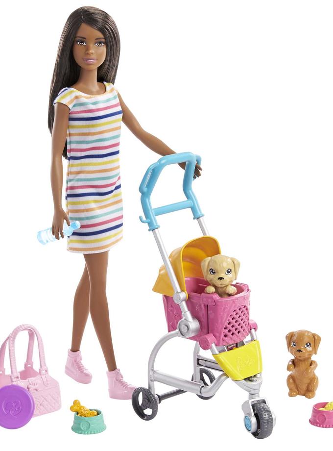 Barbie Stroll ‘n Play Pups Playset With Barbie Doll, 2 Puppies And Pet Stroller For Sale