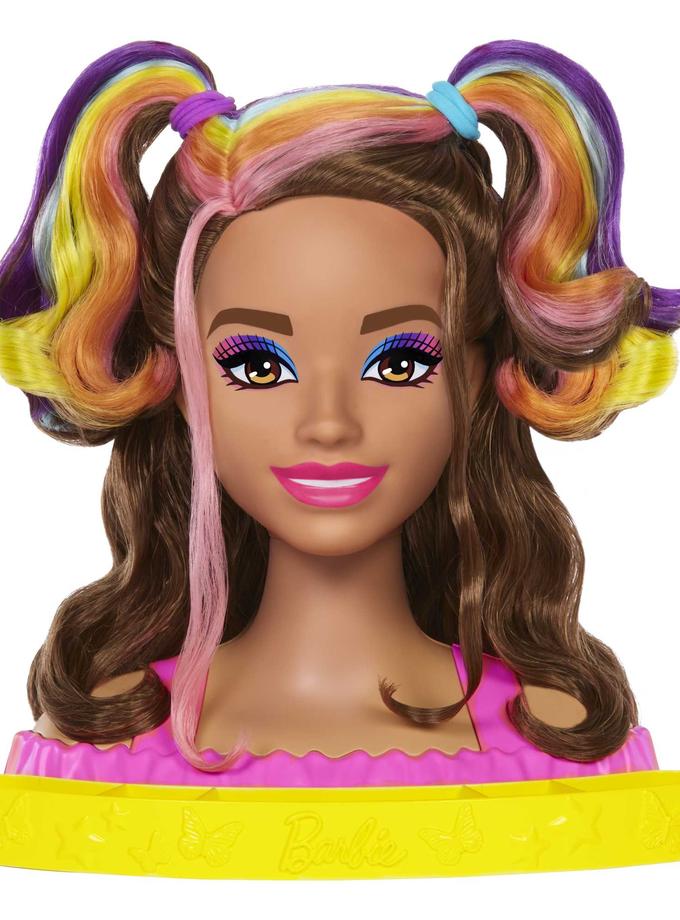 Barbie Styling Head Muñeca Arcoíris Neon Castaña For Sale