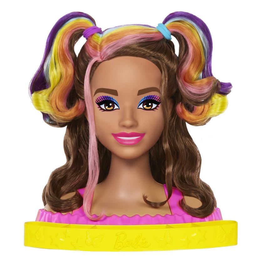 Barbie Styling Head Muñeca Arcoíris Neon Castaña For Sale