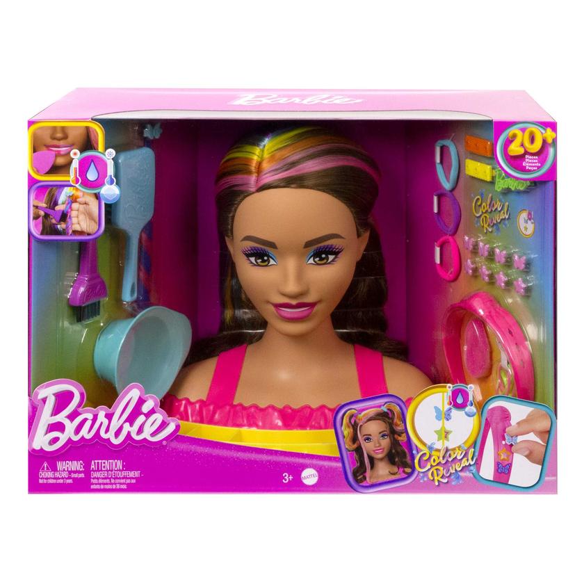 Barbie Styling Head Muñeca Arcoíris Neon Castaña For Sale