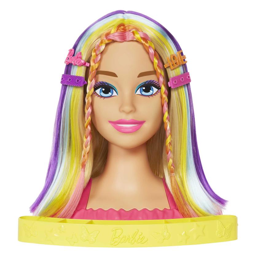 Barbie Styling Head Muñeca Arcoíris Neon Rubia Best Buy