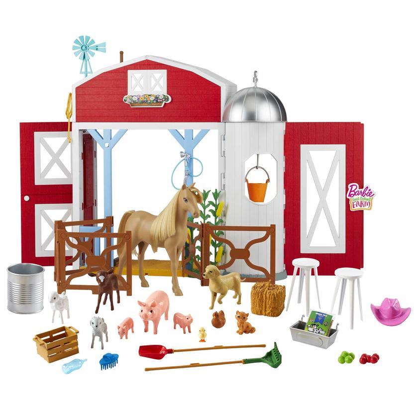 Barbie Sweet Orchard Farm Playset With Barn, 11 Animals, Working Features & 15 Accessories New Arrival