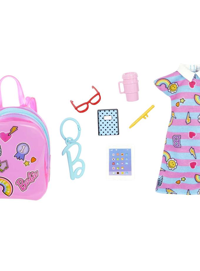 Barbie Tenue Sac de Luxe Avec Tenue Scolaire et Accessoires High Quality