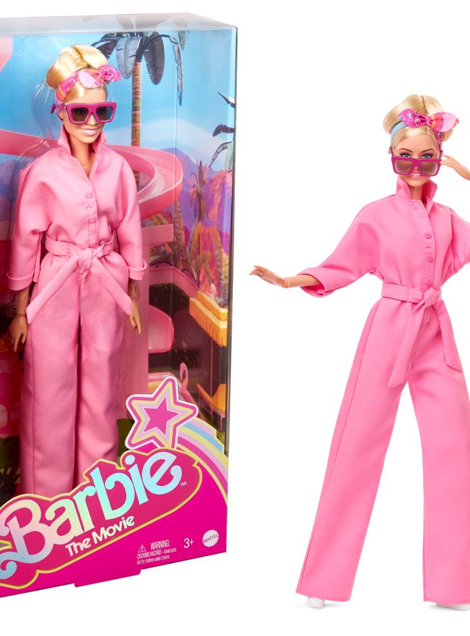 Barbie The Movie Collectible Doll, Margot Robbie As Barbie in Pink Power Jumpsuit Free shipping