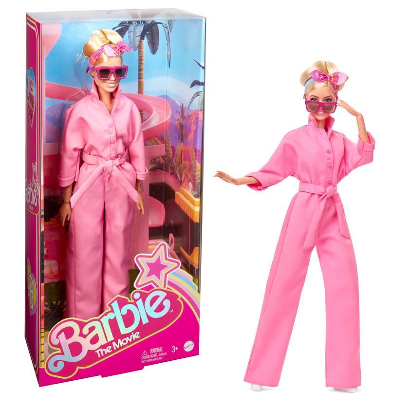 Barbie The Movie Collectible Doll, Margot Robbie As Barbie in Pink Power Jumpsuit Free shipping