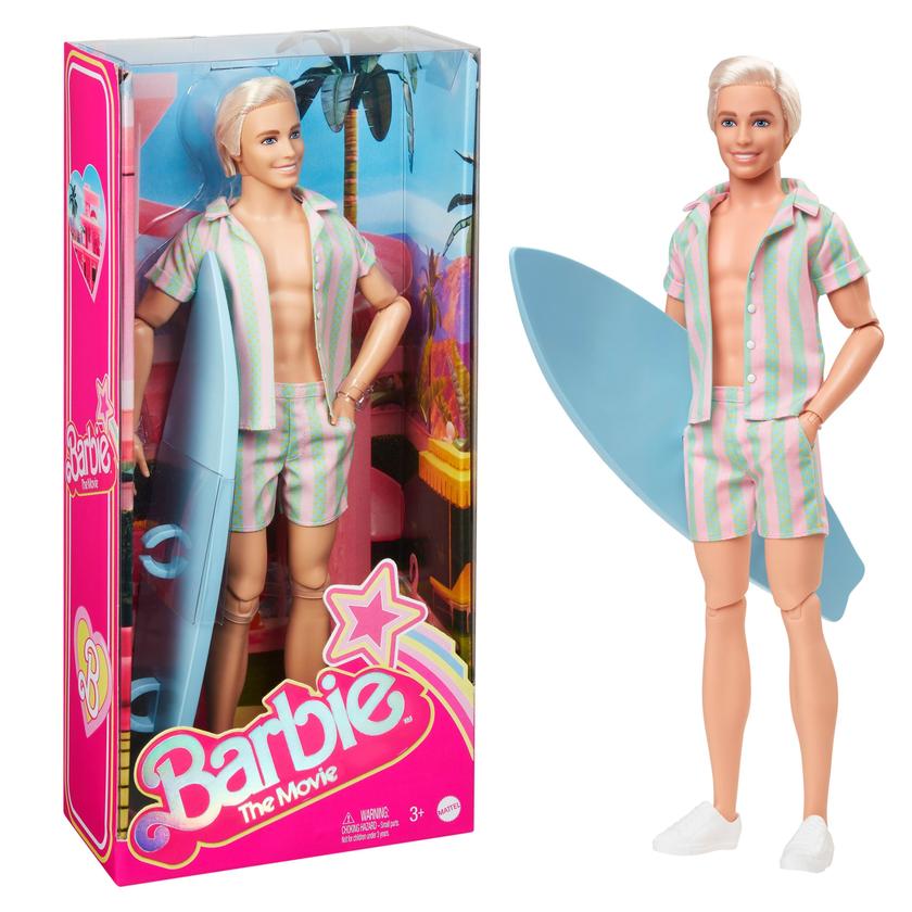 Barbie The Movie Ken Doll Wearing Pastel Striped Beach Matching Set Free shipping