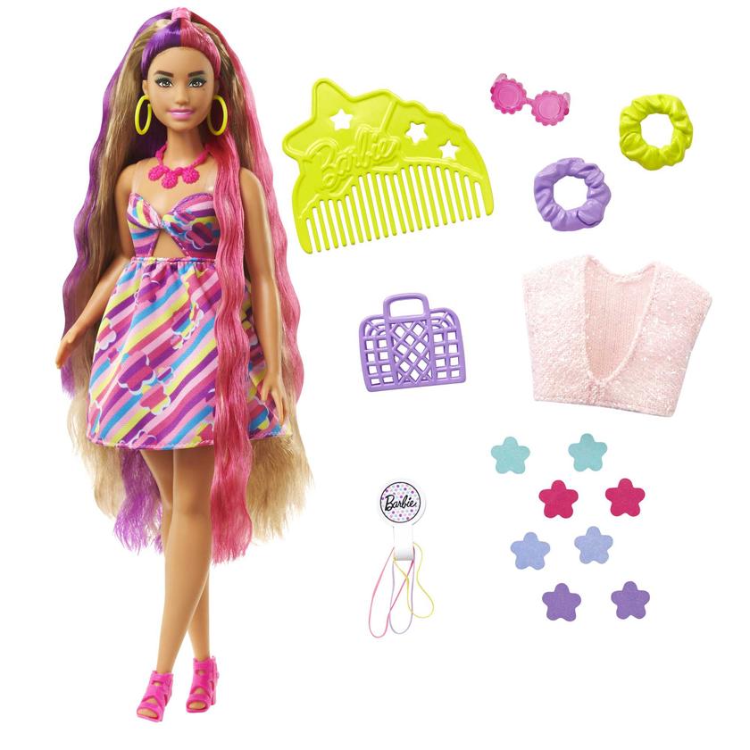 Barbie Totally Hair Accesorios para Muñeca Totally Hair Vestido de Flores Same Day Delivery