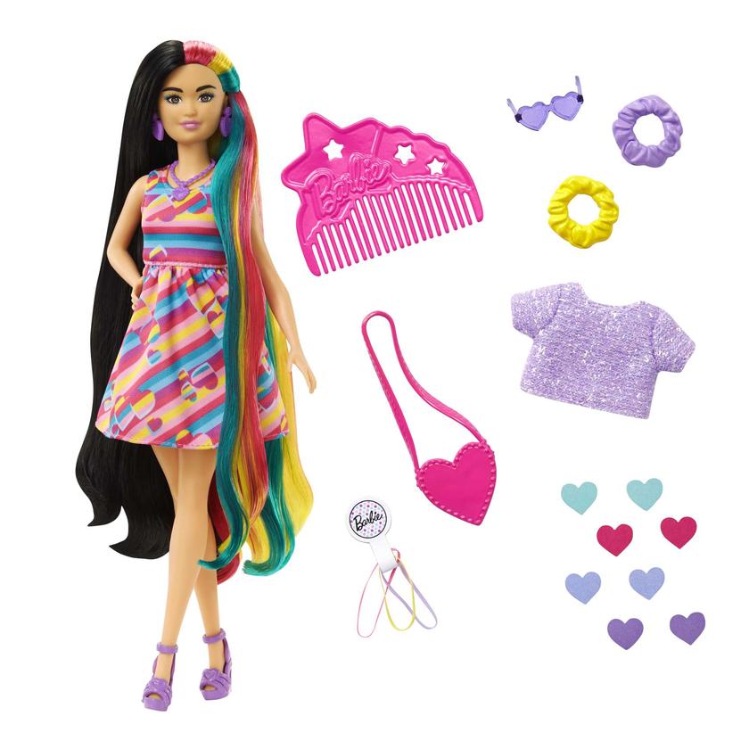 Barbie Totally Hair Boneca Vestido Listrado Colorido Best Seller