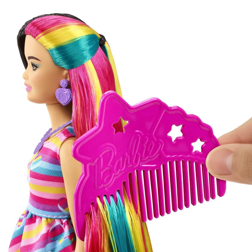 Barbie Totally Hair Boneca Vestido Listrado Colorido Best Seller