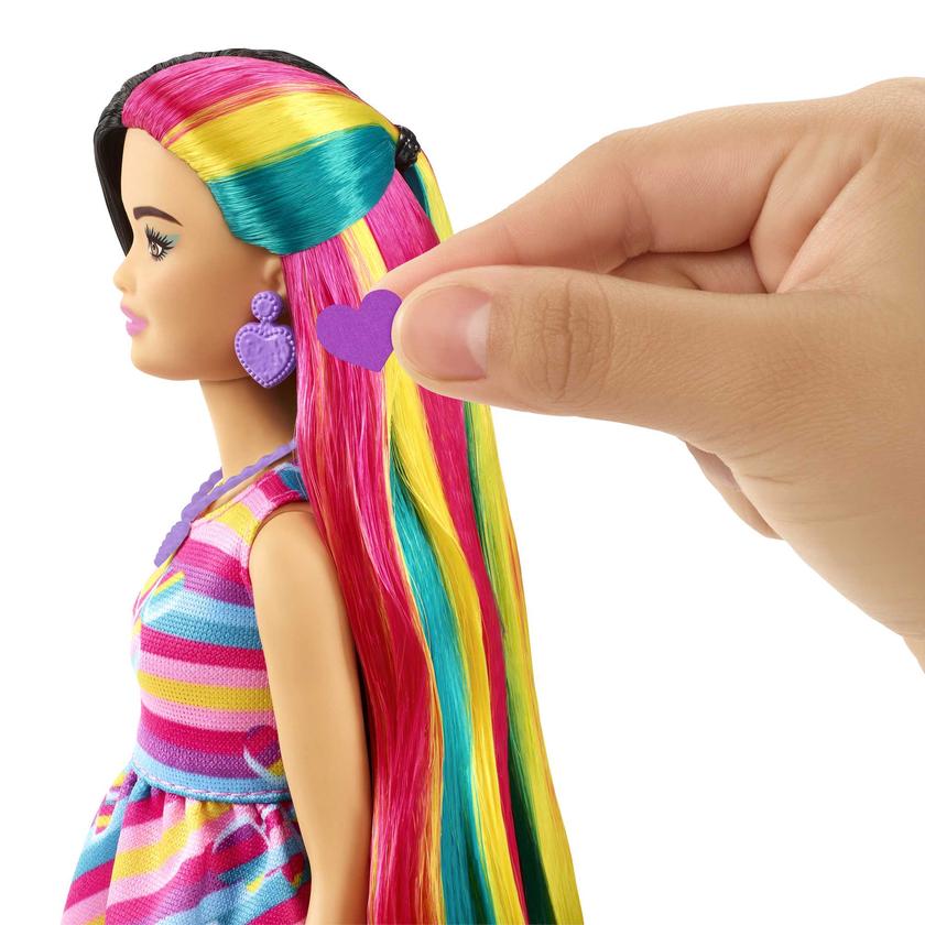 Barbie Totally Hair Boneca Vestido Listrado Colorido Best Seller