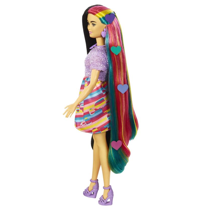 Barbie Totally Hair Boneca Vestido Listrado Colorido Best Seller