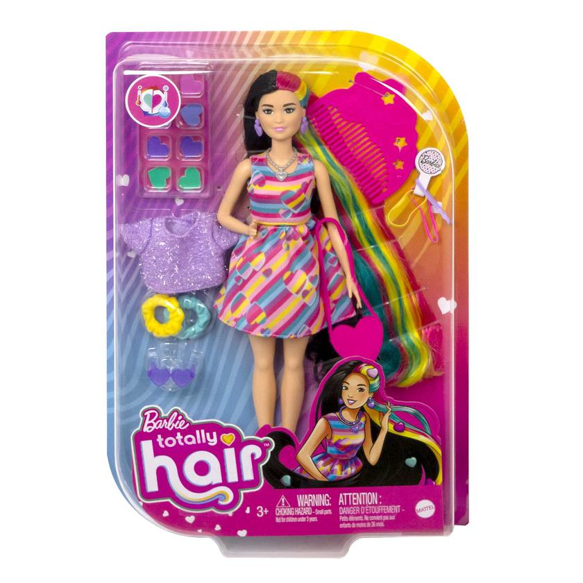 Barbie Totally Hair Boneca Vestido Listrado Colorido Best Seller